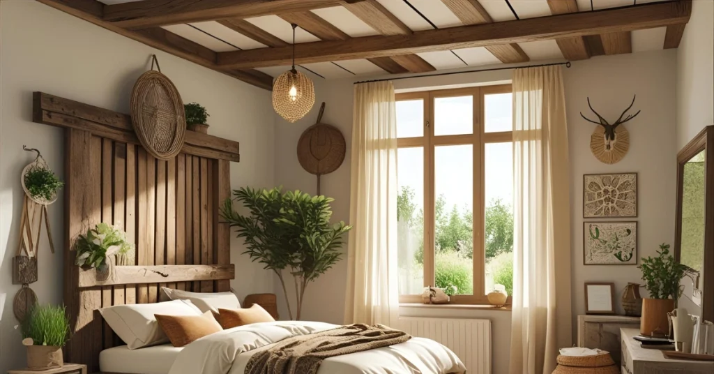 Wall and Ceiling Treatments for a Rustic Bedroom