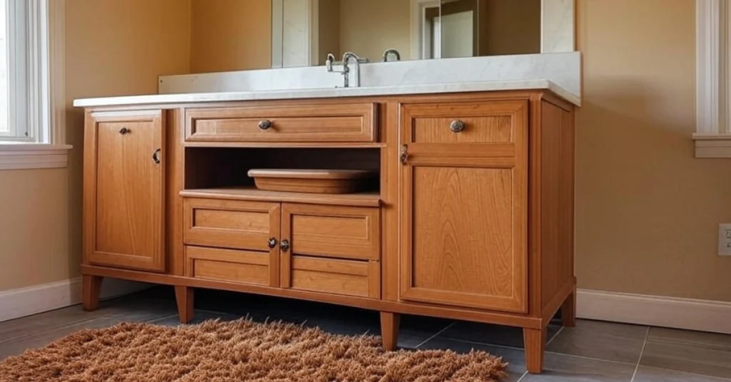 Vanities and Storage: Warm Woods and Bold Designs