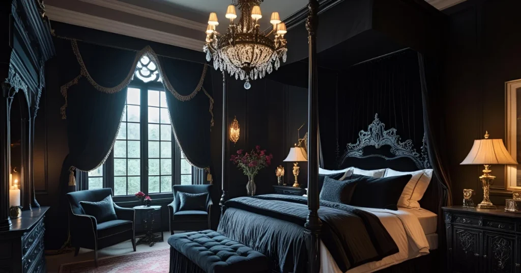 Gothic-Inspired Black Bedroom