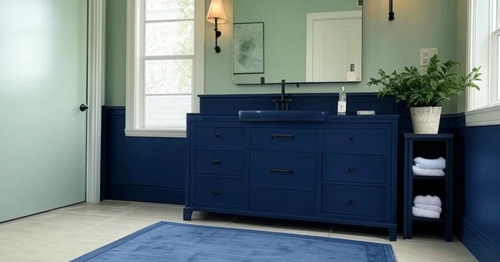 Sage Green and Navy for Depth