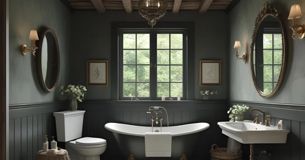 Dark Cottagecore Bathroom