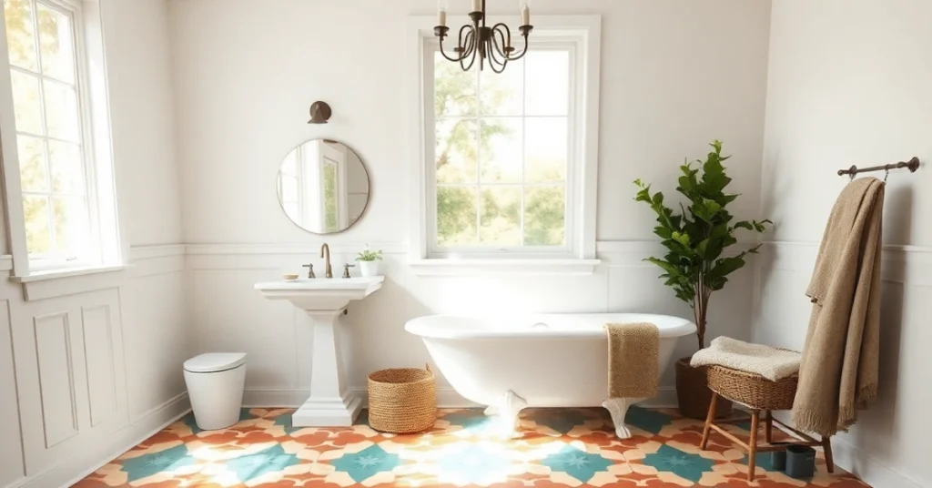 Use a Bold Floor Tile for Impact