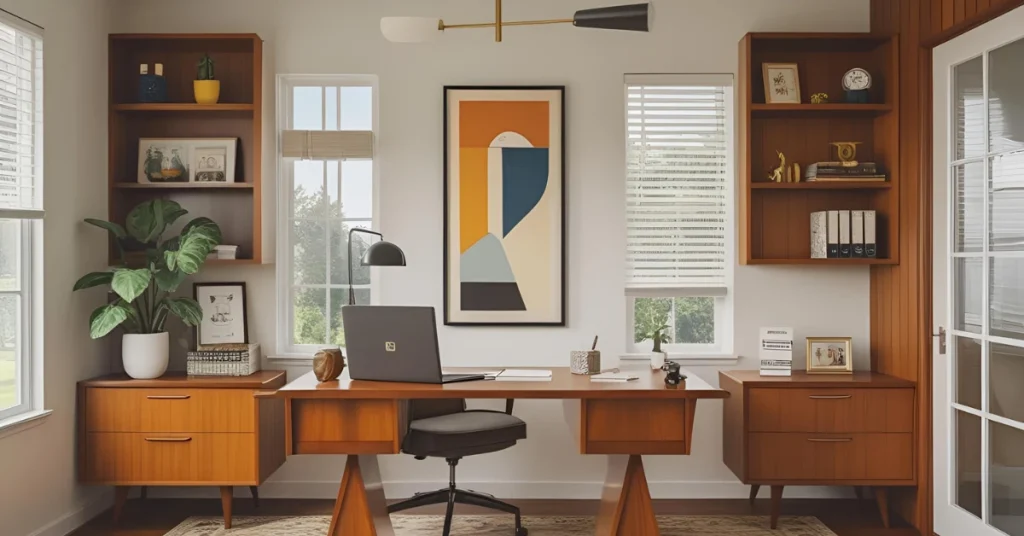 What Defines Mid Century Modern Home Office Designs?