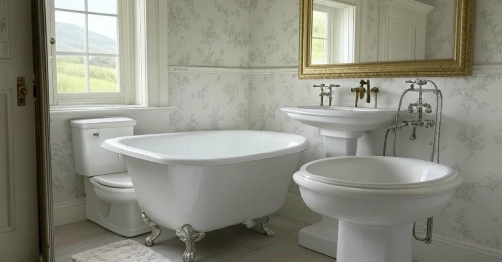 Essential Fixtures for an Authentic English Countryside Bathroom