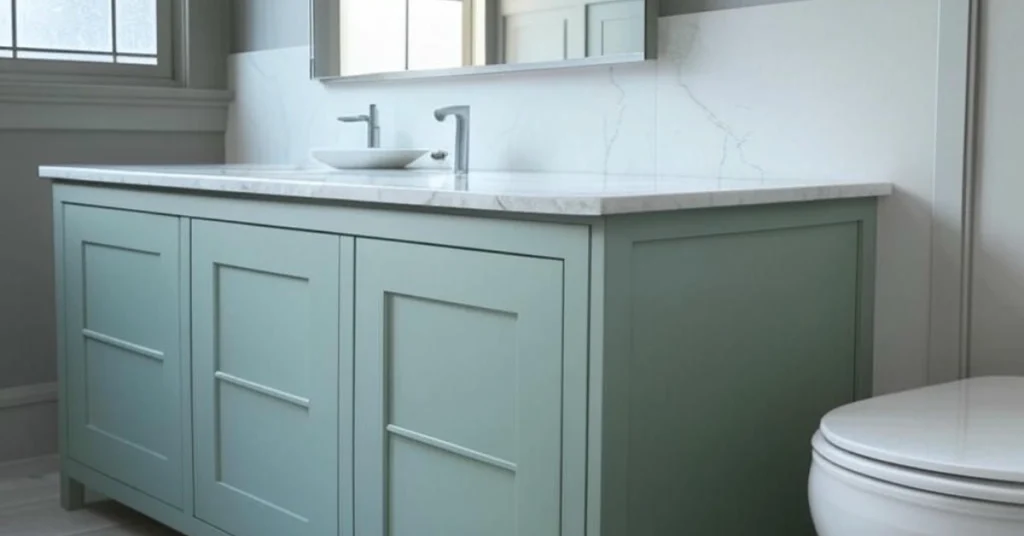 Sage Green Vanity for a Pop of Color