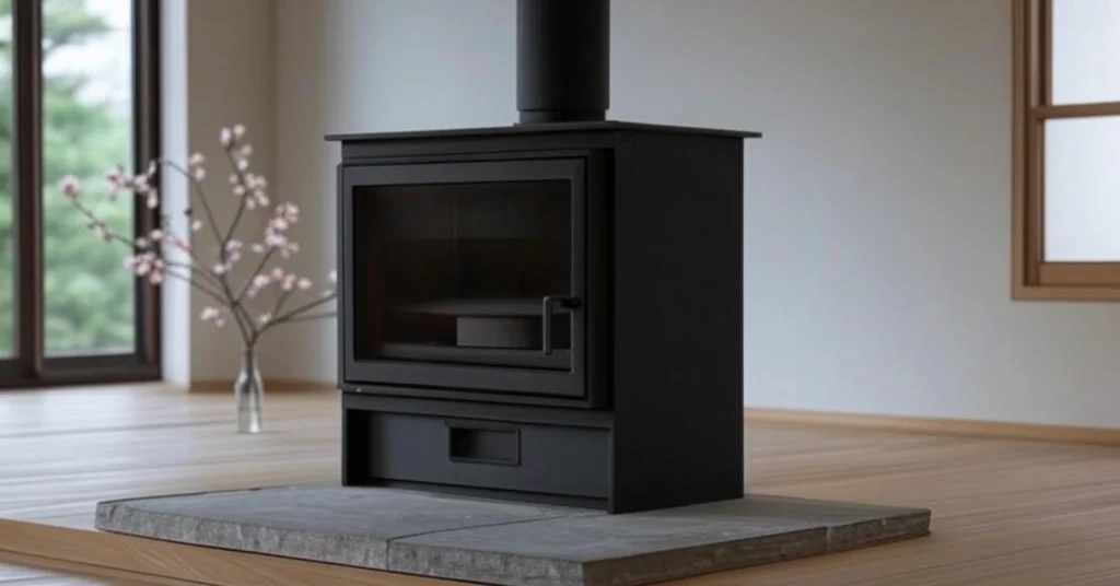 Freestanding Stove with Japandi Flair