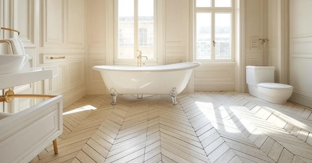 Use Herringbone or Chevron Tile Patterns