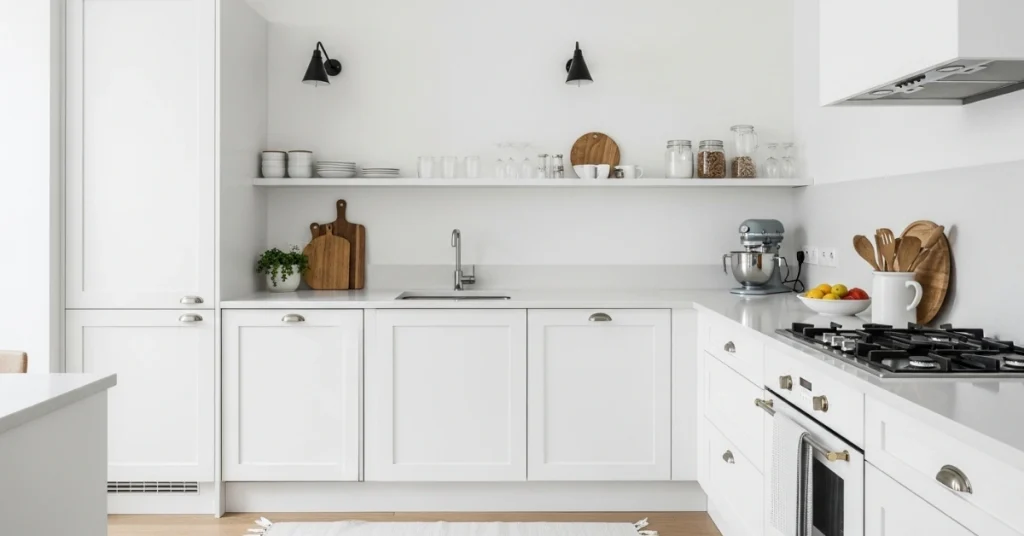 All-White Minimalist Kitchen