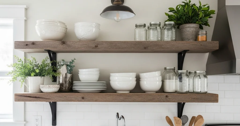 Embrace Open Shelving for Rustic Charm