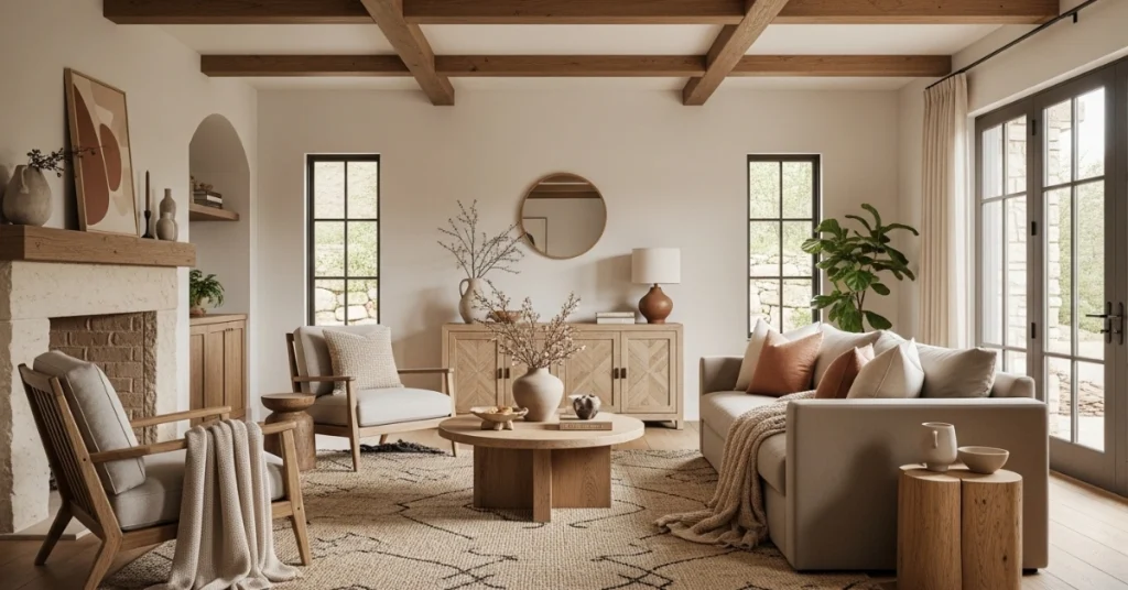 What Defines an Earthy Living Room?