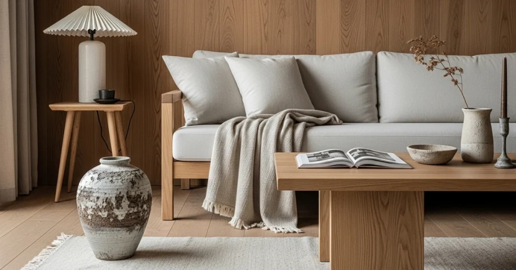 Materials and Textures in Japandi Living Rooms