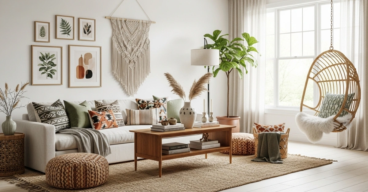 Boho Modern Living Room Design Ideas for Cozy Style