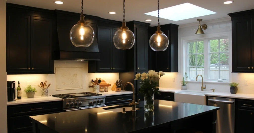 Lighting Tips to Enhance Black Kitchen Cabinets