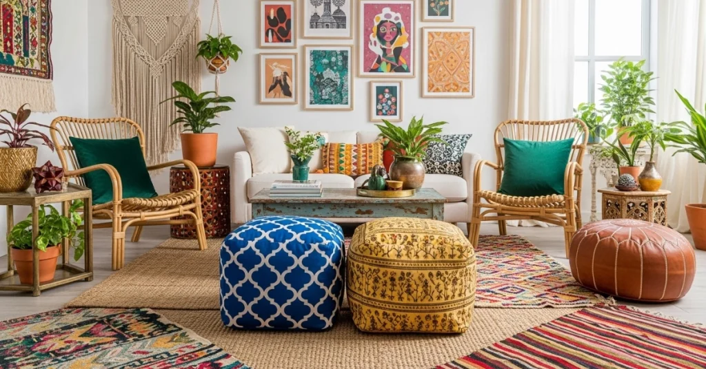 Bohemian and Eclectic Living Room Furniture