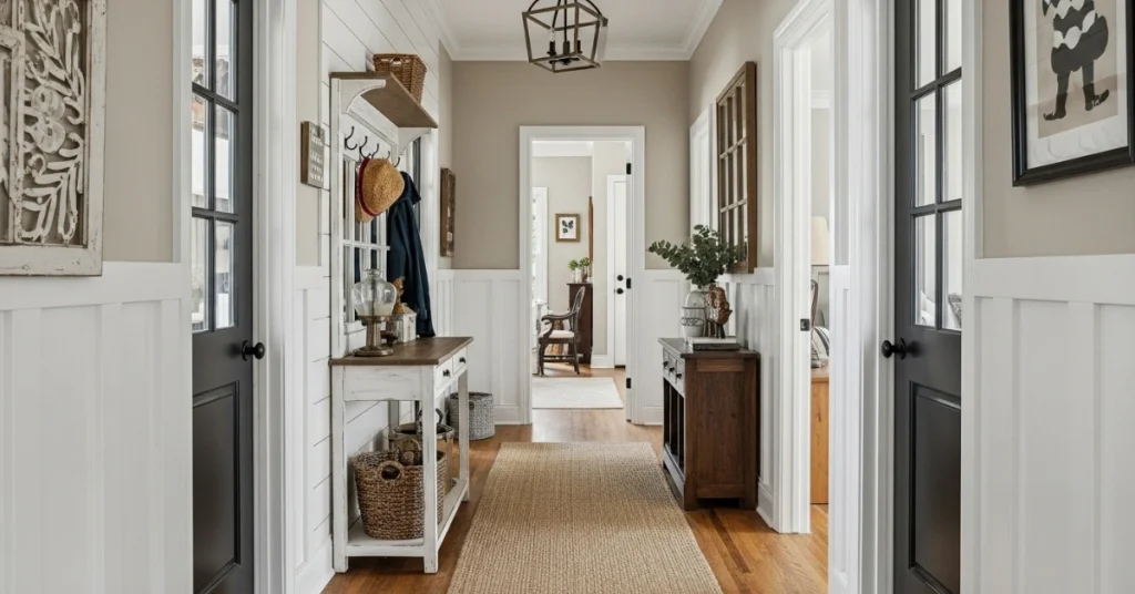 10+ Modern Farmhouse Hallway Ideas for Cozy Entryways