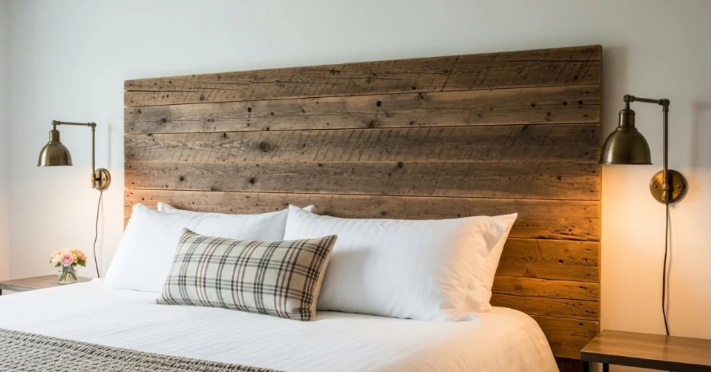 Reclaimed Wood Headboard for Rustic Luxury