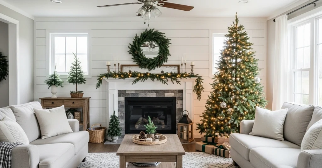 Cozy Farmhouse Christmas Living Room Ideas
