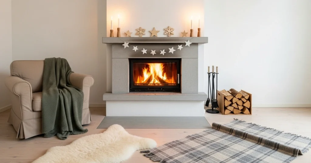 Christmas Fireplace Style: Scandinavian Simplicity