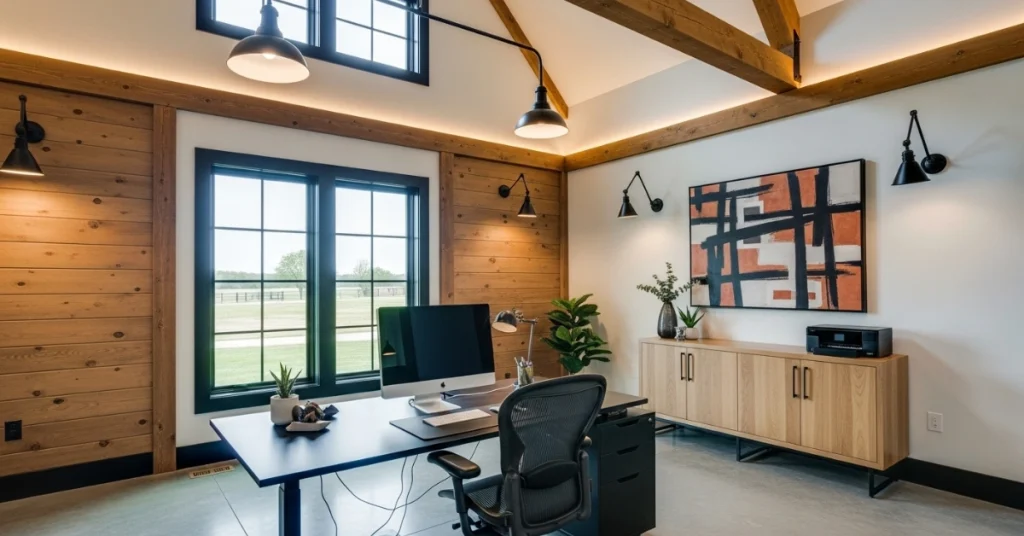 The Barndominium Office Aesthetic: Modern Accents