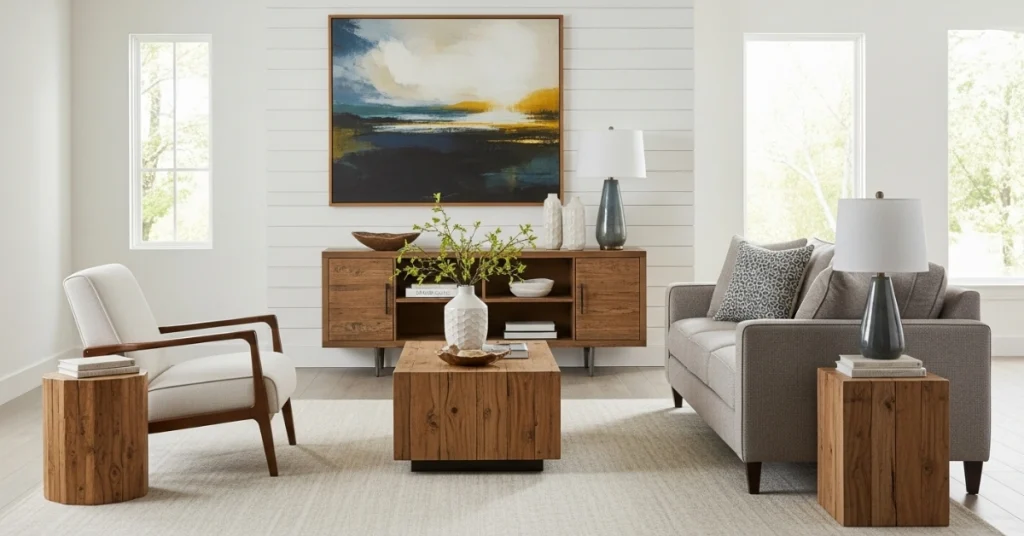 Selecting Furniture for a Ranch Living Room: Mixing Modern and Rustic Elements