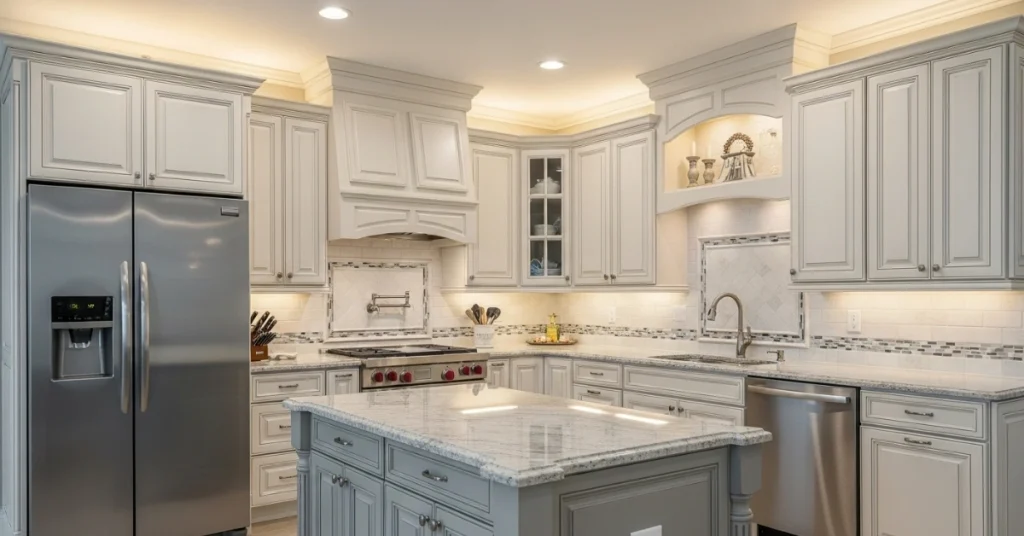 Antique White with Gray Glaze